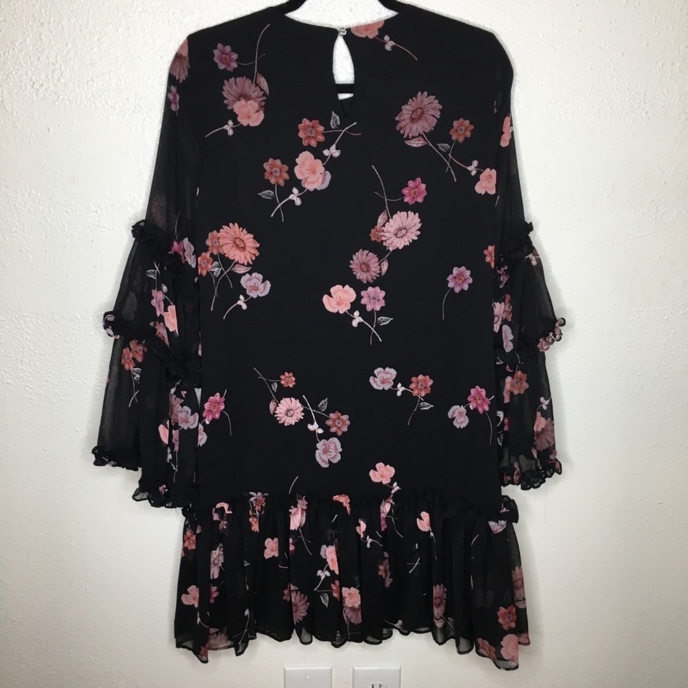 CeCe Long Sleeve Romantic Memories Floral Tiered Ruffle Dress S - Picture 5 of 5